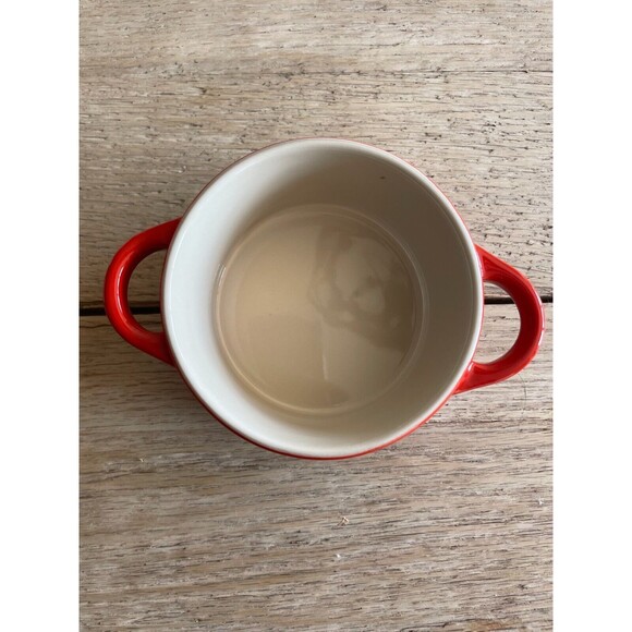 Le Creuset Stoneware Mini Cocotte Round Set of 4 8oz Cerise NEW - Picture 5 of 12